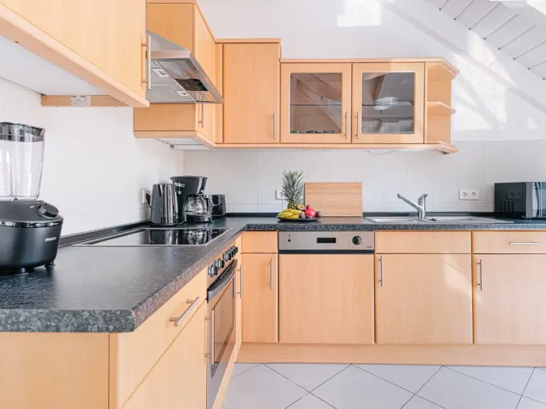 Fully equipped kitchen with modern appliances at EMERALD GROVE